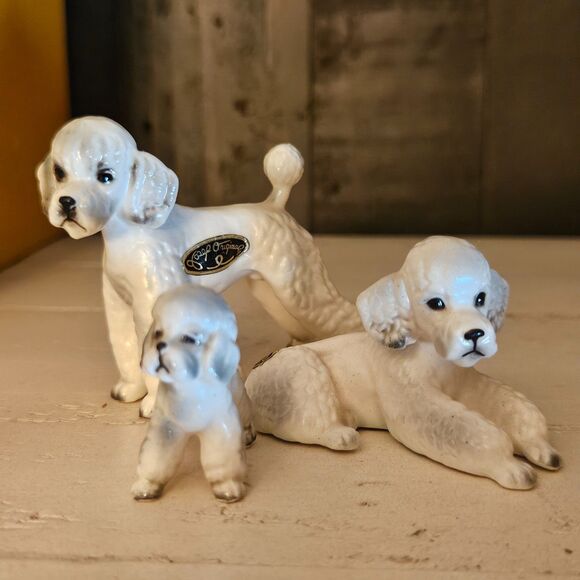 Josef Originals Other - Josef Originals Standard Poodle Family 3 Dogs Vintage Japan Porcelain Figurines